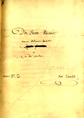 Primera p�gina del manuscrito de Don Juan Tenorio